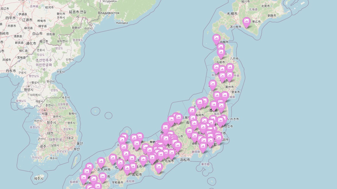日本さくら名所100選マップ画像