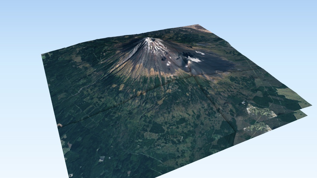 富士山の３Dビュー画像